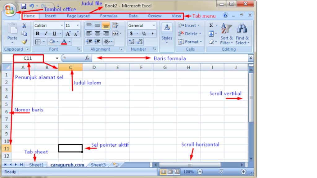 Lingkungan Kerja Microsoft Excel 2007